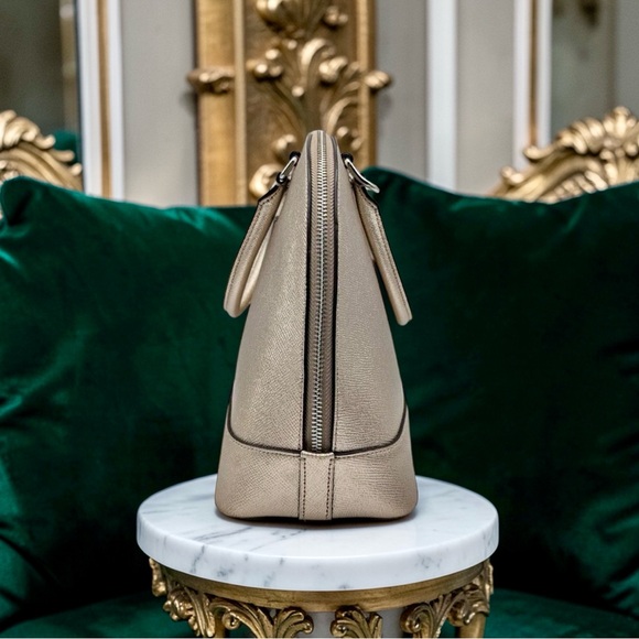 COACH Sierra Dome Satchel – Metallic Gold Crossgrain Leather - Picture 5 of 6